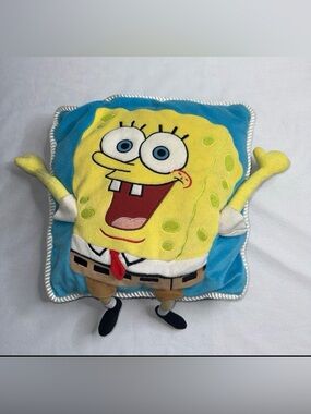 Nickelodeon SpongeBob SquarePants Yellow & Blue Plush Pillow